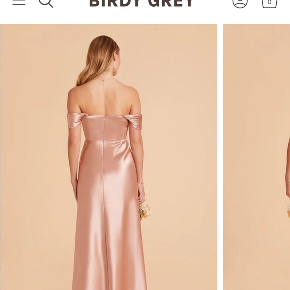 Birdy grey bridesmaid dress! Shiny satin convertible dress. rose gold! Size M - Picture 2 of 2